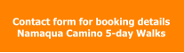 Contact form for booking details Namaqua Camino 5-day Walks